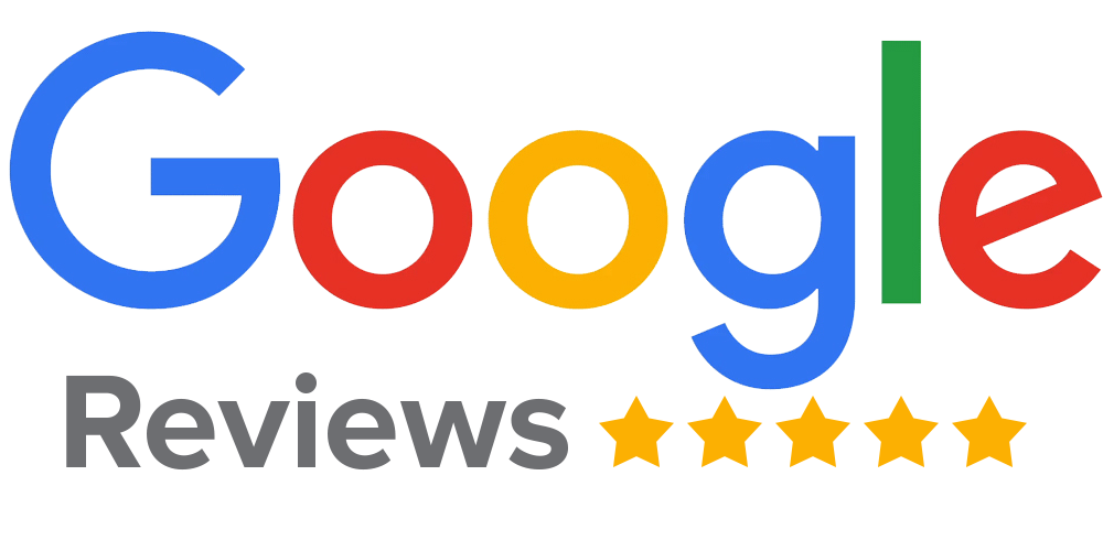 Googles Logo with the words Review and five golden stars under it